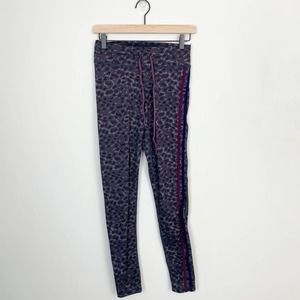 The Upside Gray Leopard Print Leggings With Side Stripe Size 8